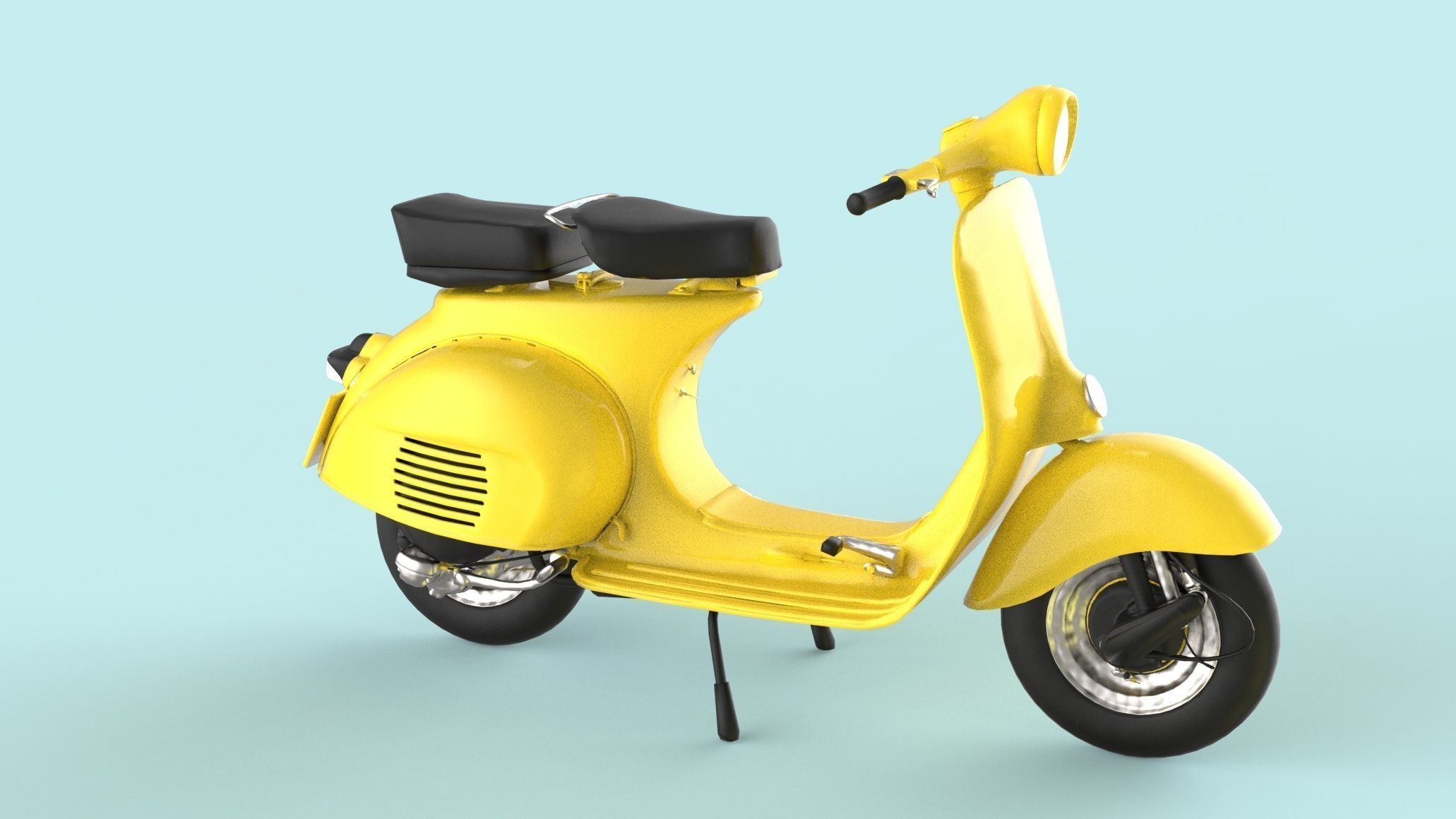 Vespa Scooter 3D model_2
