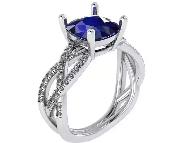 Cushion Twisted Ring 0654