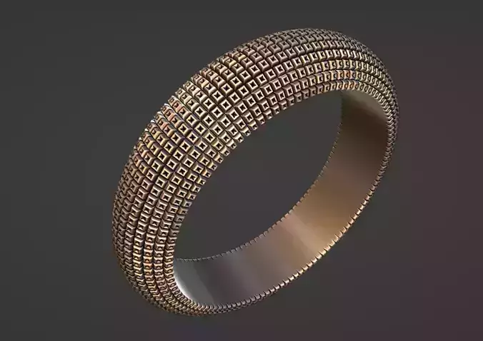 cuboid Dalek texture ring band us size 7 3D print model