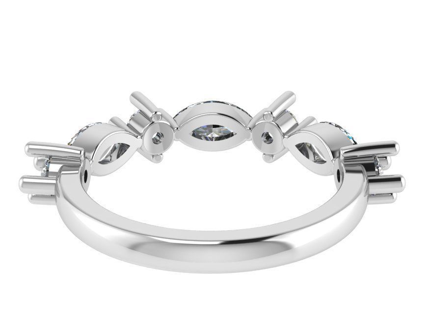 Diamond Band Ring 0663 3D print model_3