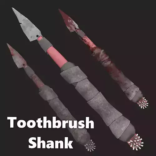 Toothbrush shank - 3 texture styles Low-poly 3D model
