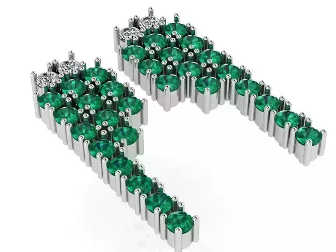 Emerald Earring 0666