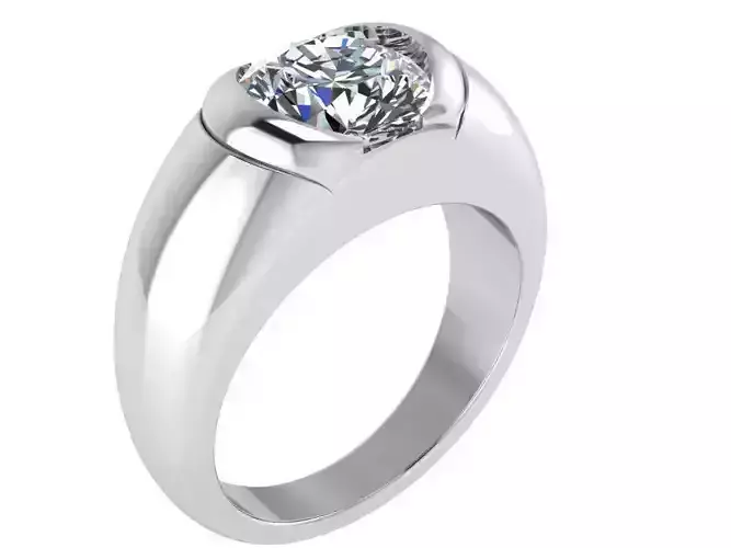Round Diamond Solitaire Ring 0669