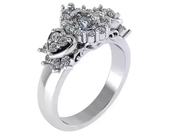 Pear Halo Ring 0672