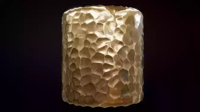 Seamless Hammered Gold PBR material Texture