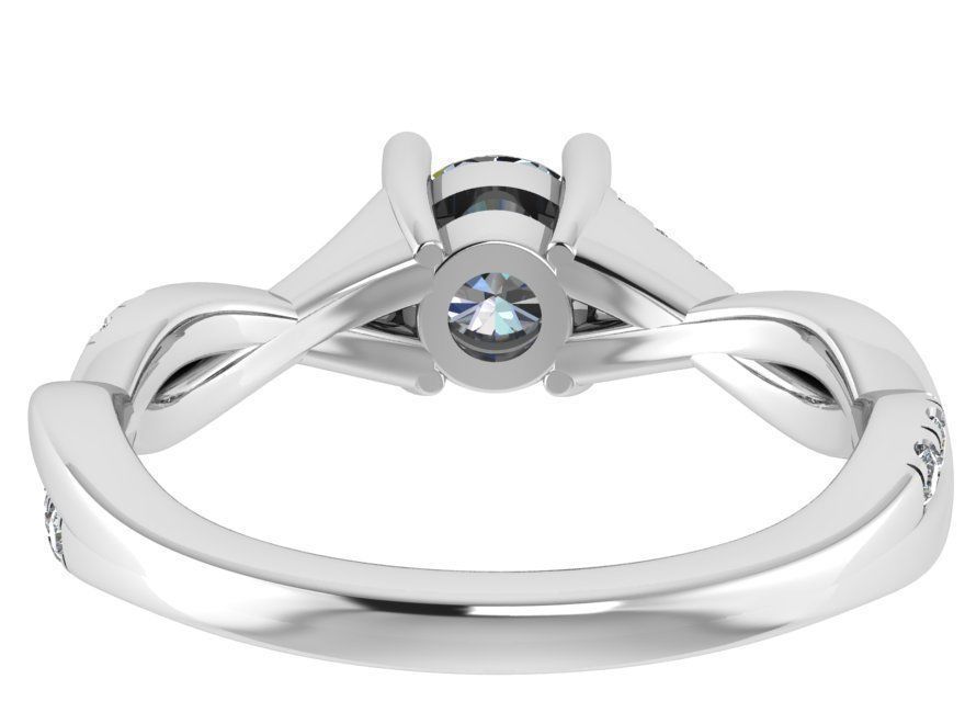 Round Diamond Twisted Ring 0676 3D print model_3