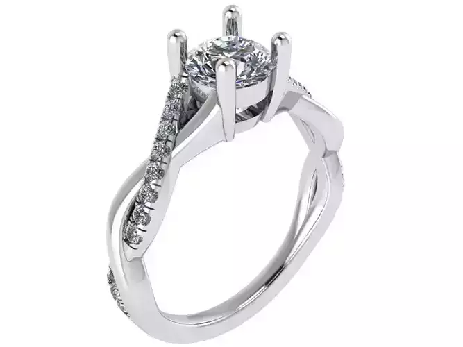 Round Diamond Twisted Ring 0676