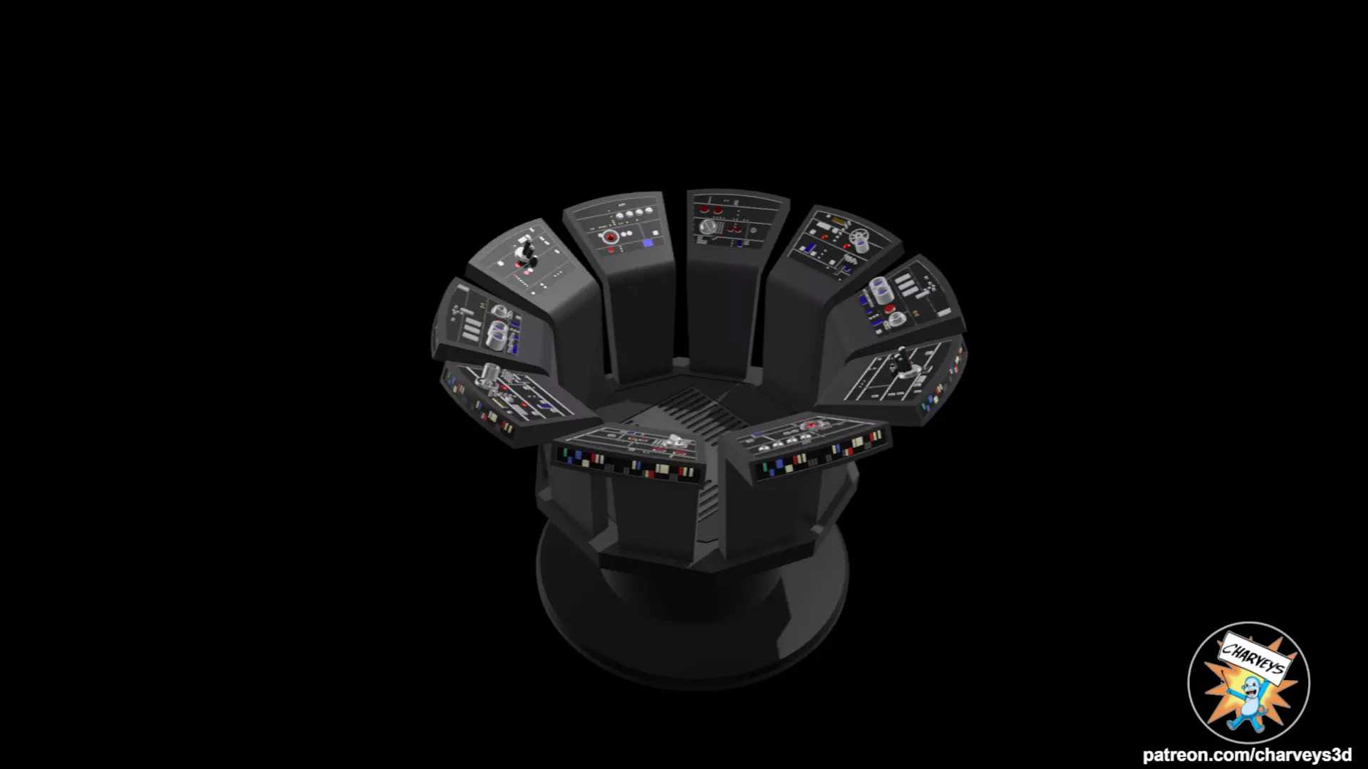 Star Wars Death Star Overbridge Control Console for figures 3D print model_0