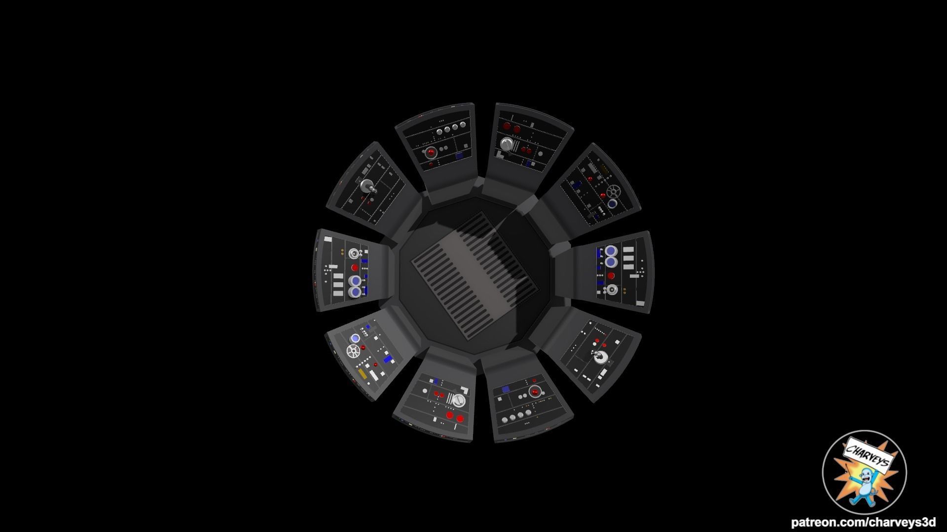 Star Wars Death Star Overbridge Control Console for figures 3D print model_3