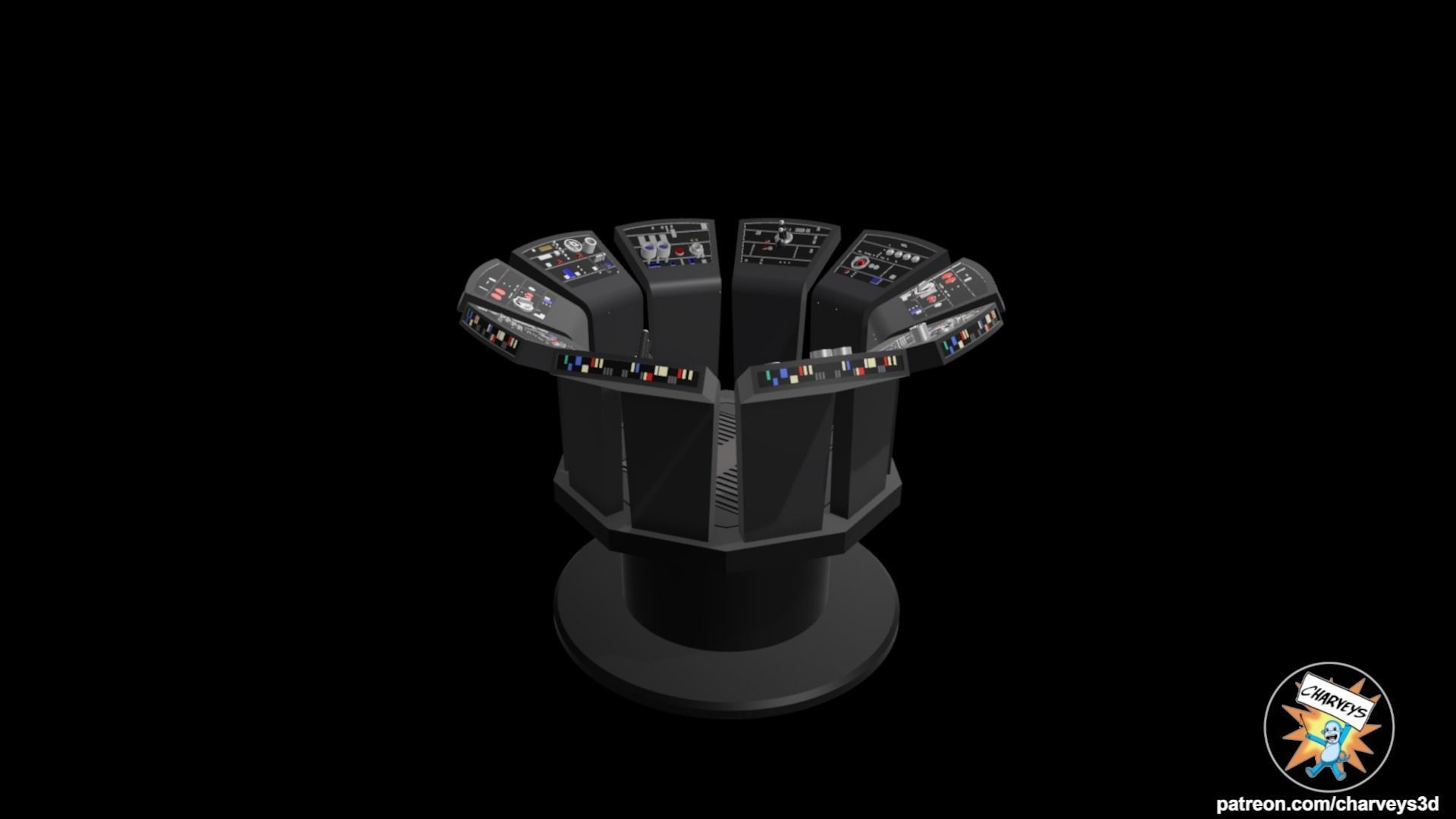 Star Wars Death Star Overbridge Control Console for figures 3D print model_4