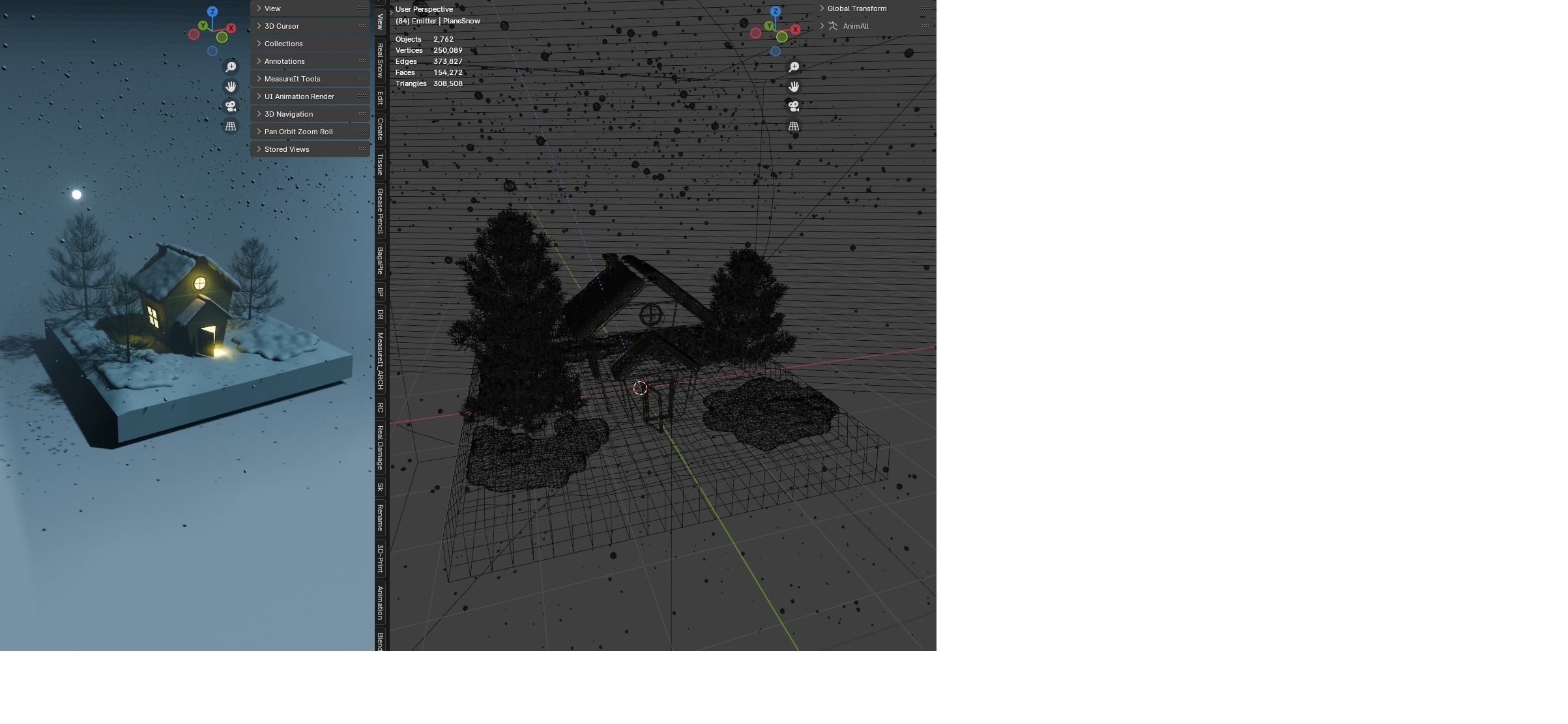 Winter Animated Snow House Free 3D model_6