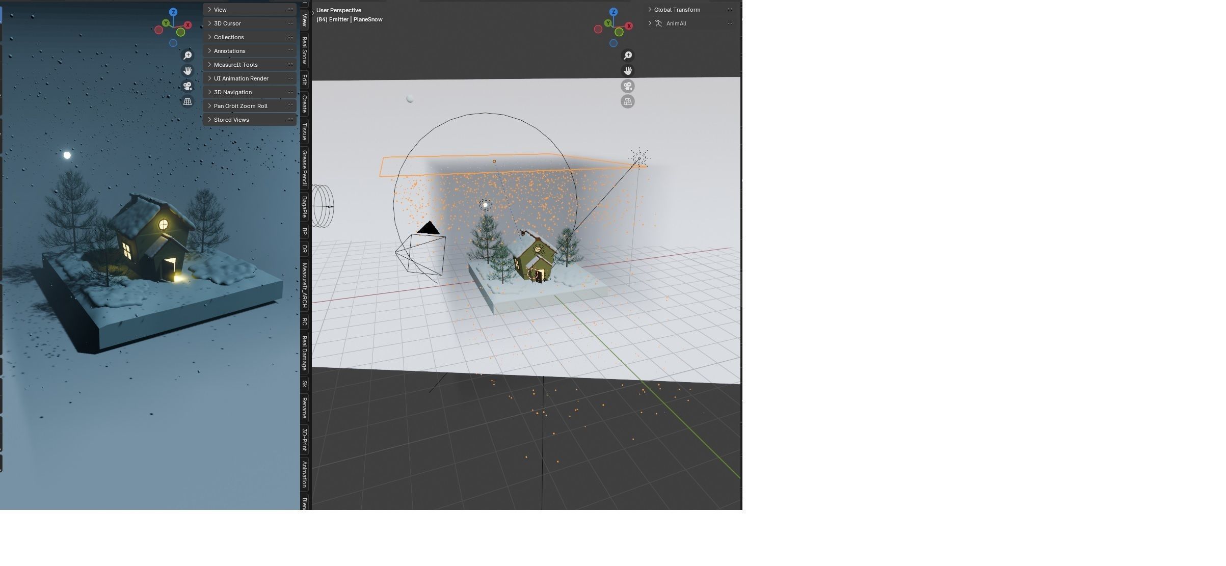 Winter Animated Snow House Free 3D model_5