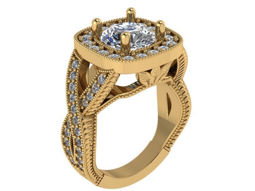 Halo Twisted Ring 0687 3D print model_1