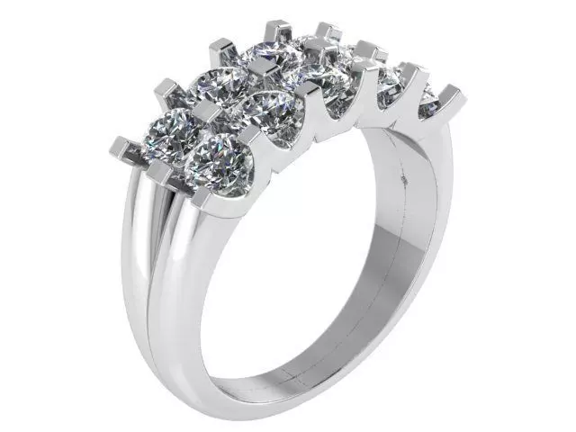 2 Row Diamond Ring 0693 3D print model