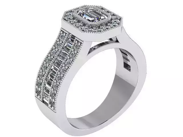 Emerald Halo Ring 0694