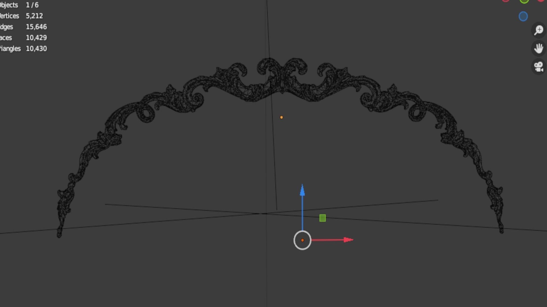 Classic carved decor ornament 409 3D model_6