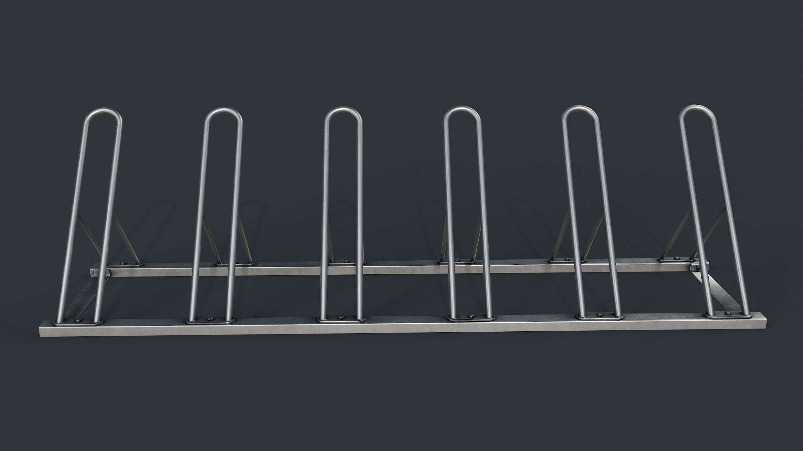 Bike Rack 7 PBR Game Ready Low-poly 3D model_5