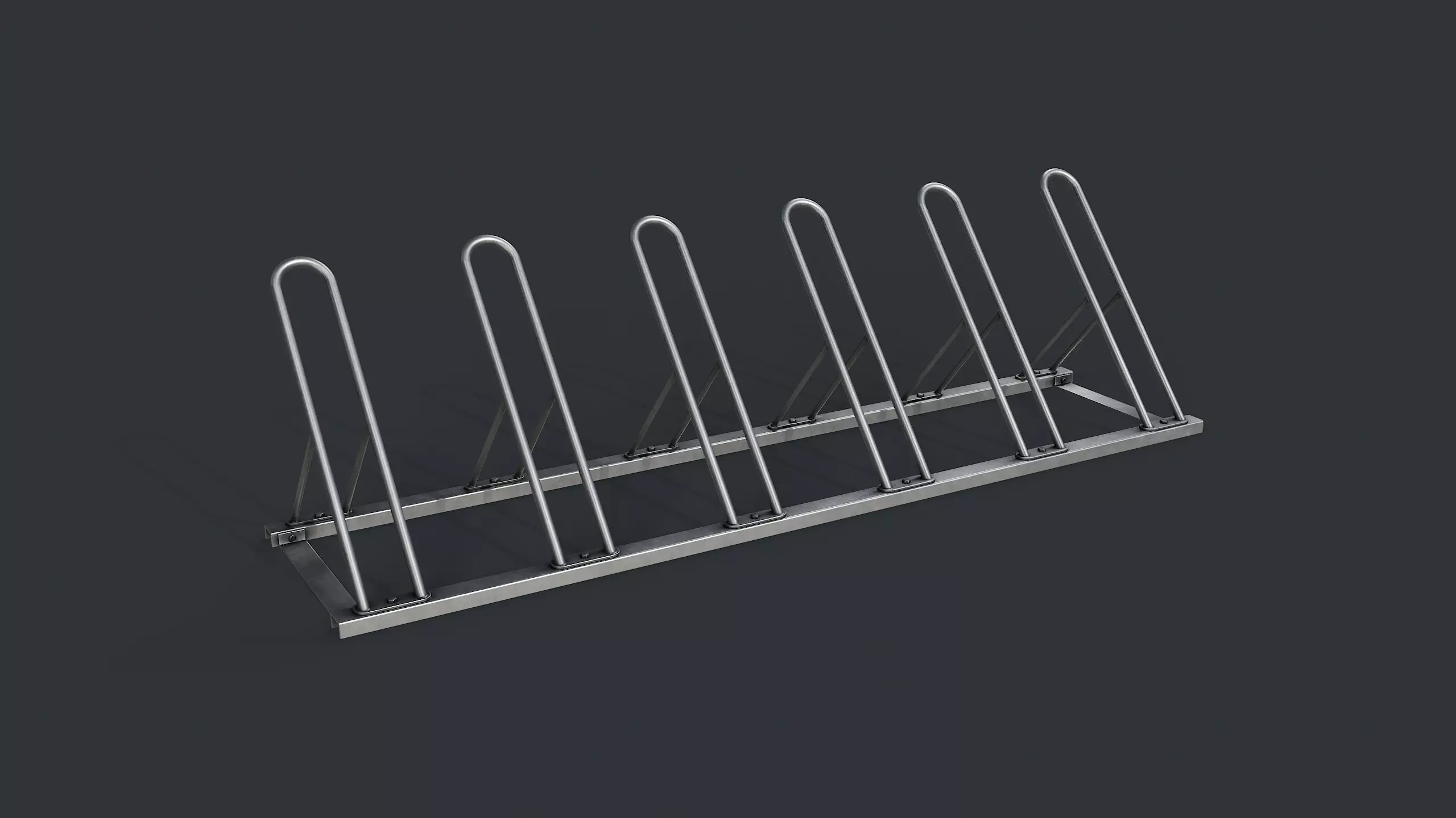 Bike Rack 7 PBR Game Ready Low-poly 3D model_0