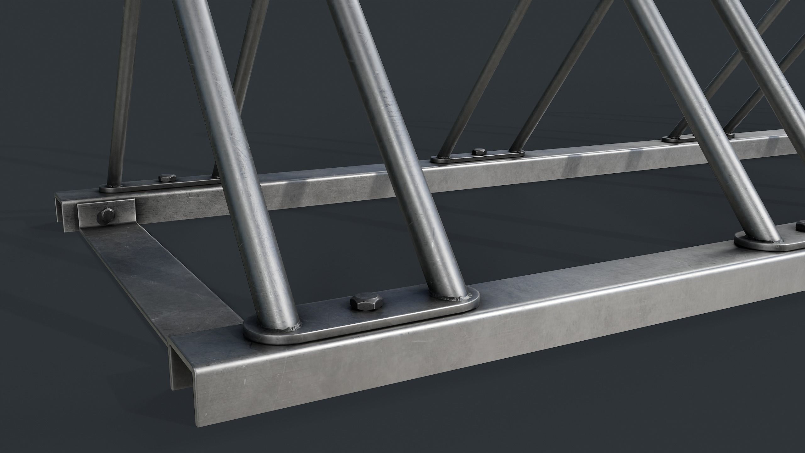 Bike Rack 7 PBR Game Ready Low-poly 3D model_8