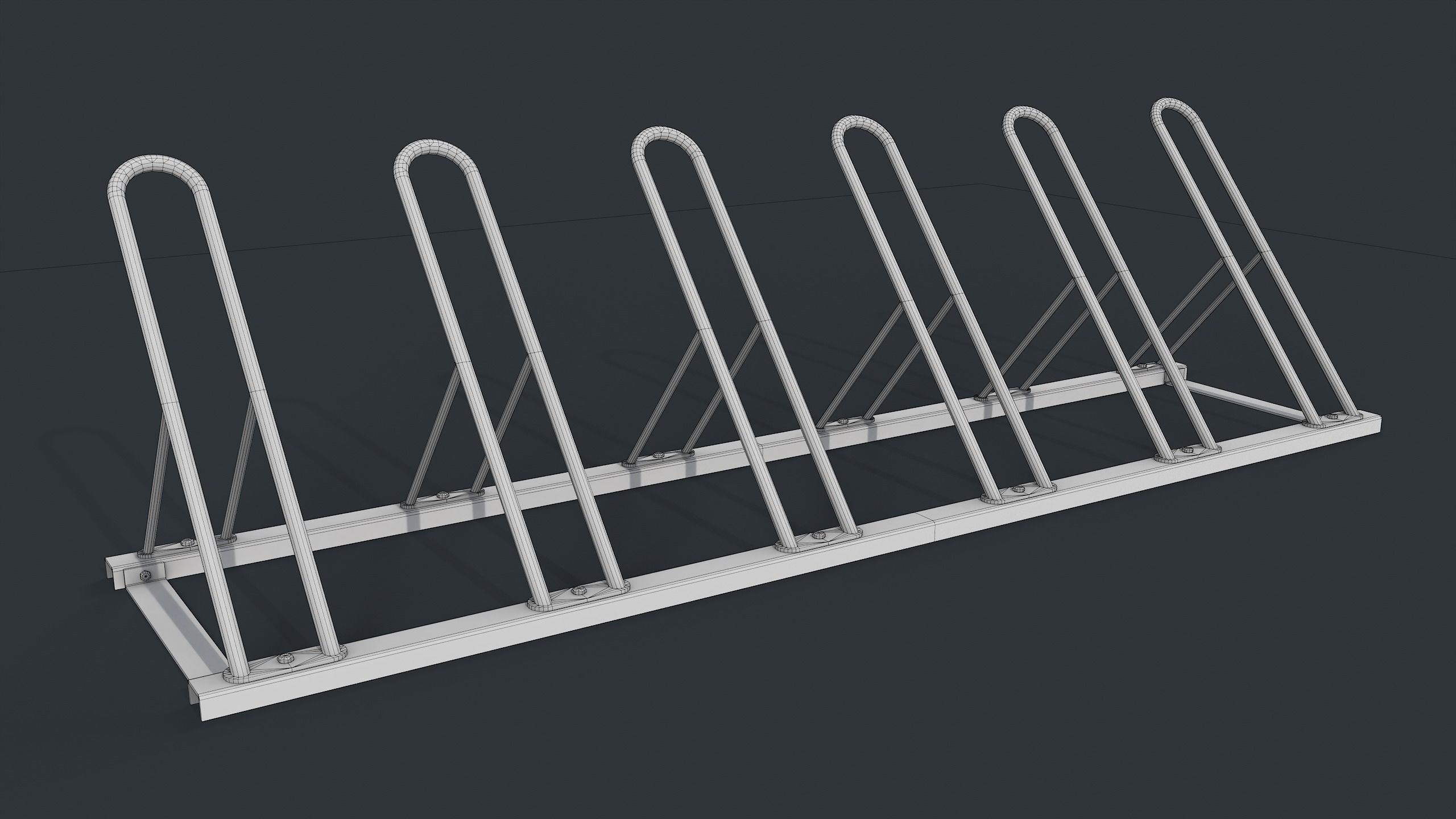 Bike Rack 7 PBR Game Ready Low-poly 3D model_17