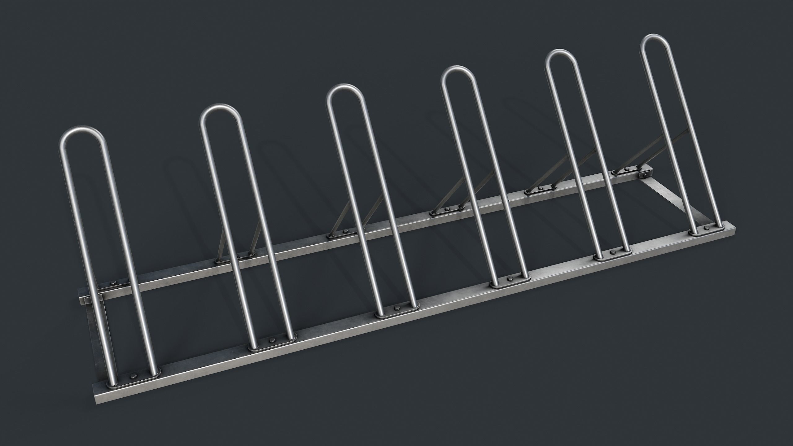 Bike Rack 7 PBR Game Ready Low-poly 3D model_3