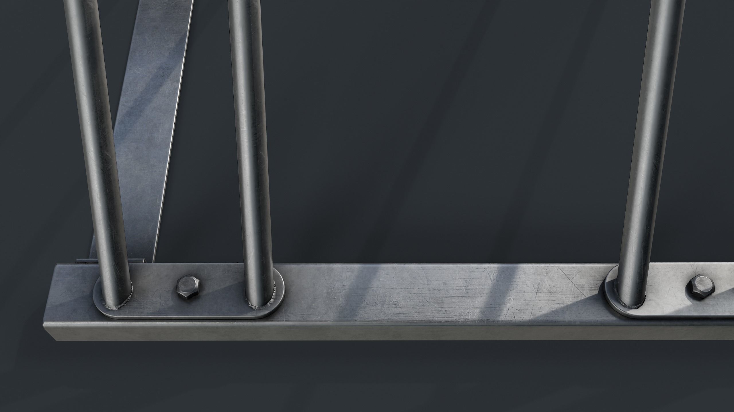 Bike Rack 7 PBR Game Ready Low-poly 3D model_9