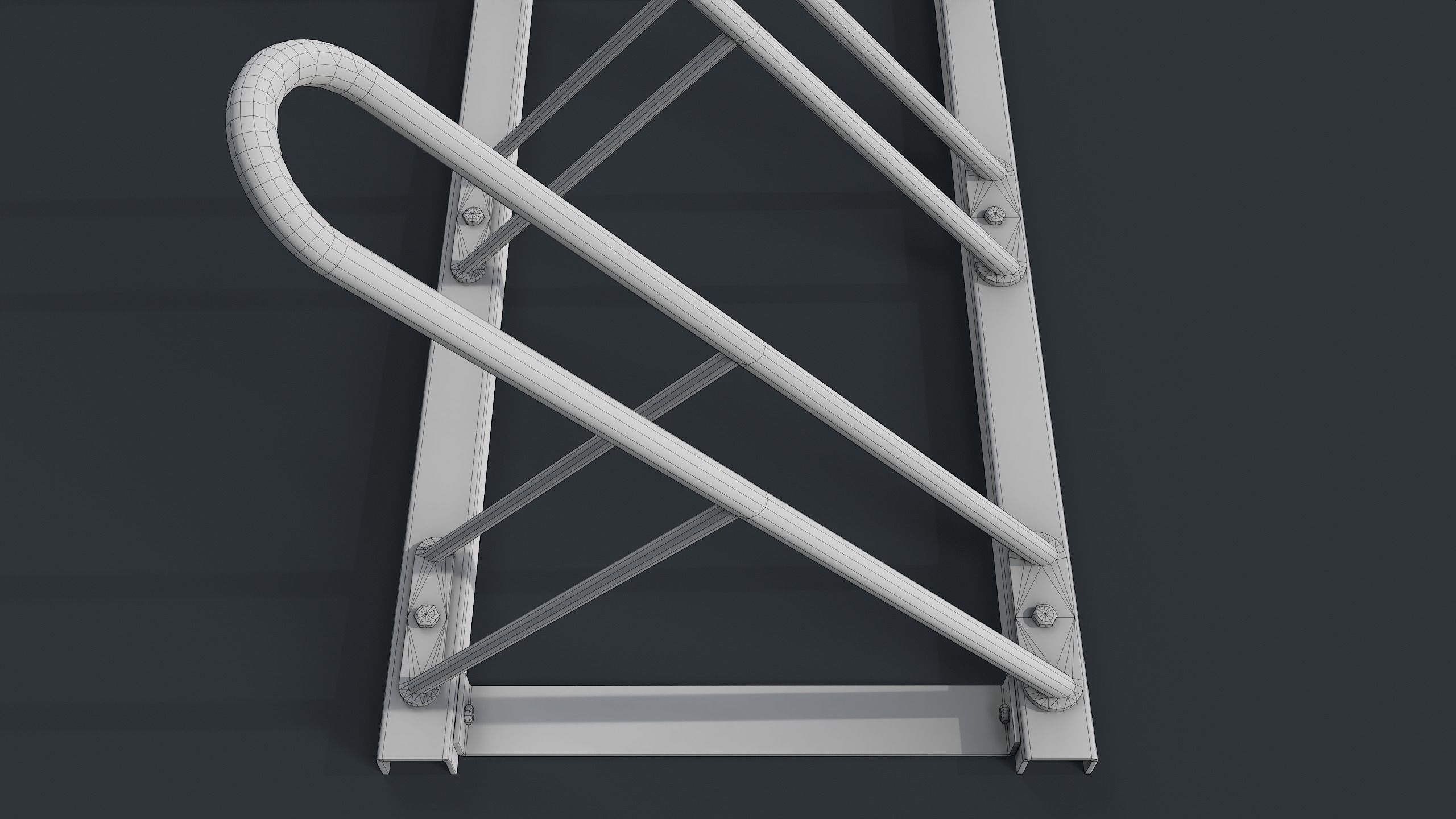 Bike Rack 7 PBR Game Ready Low-poly 3D model_19