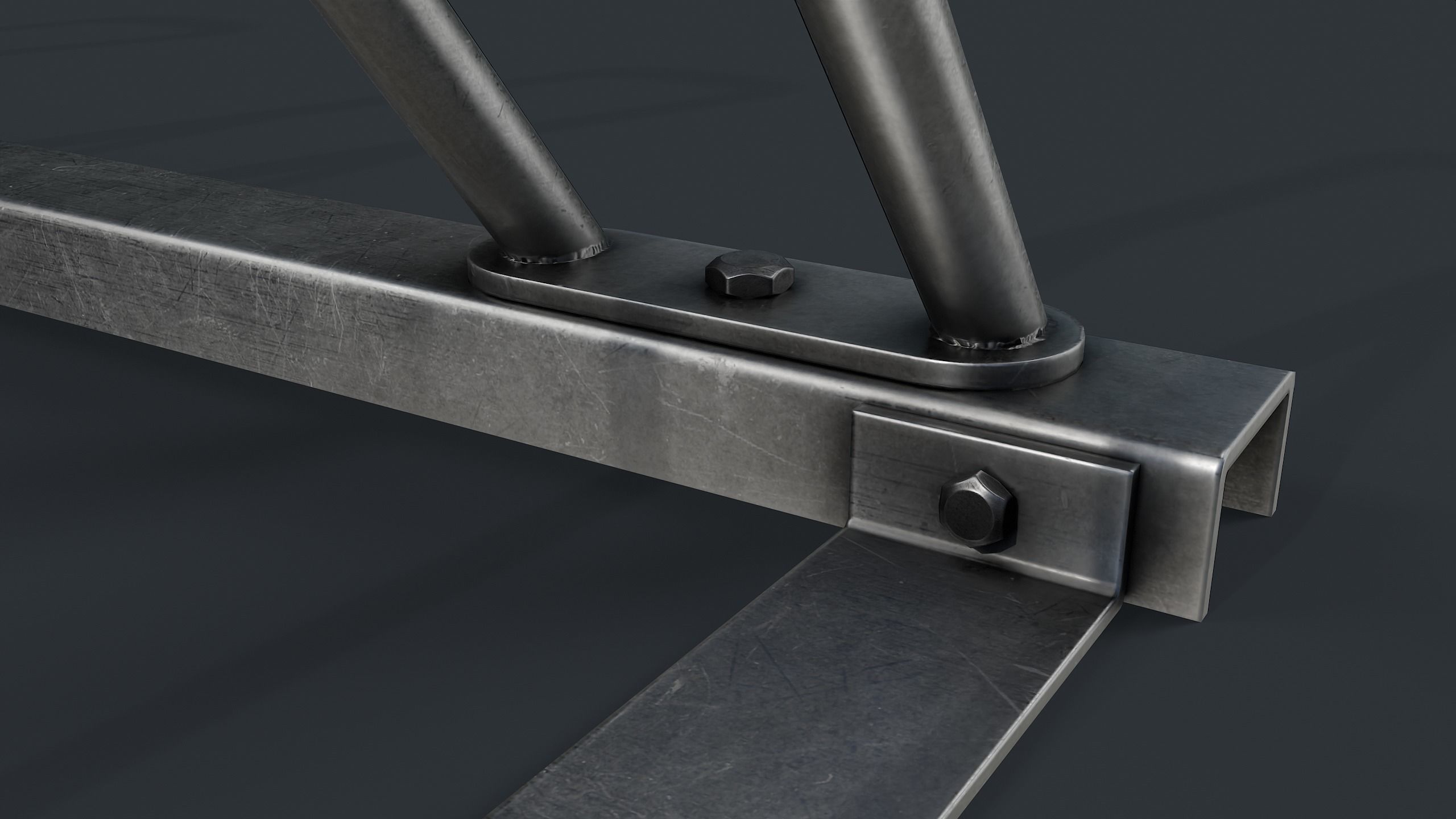 Bike Rack 7 PBR Game Ready Low-poly 3D model_10