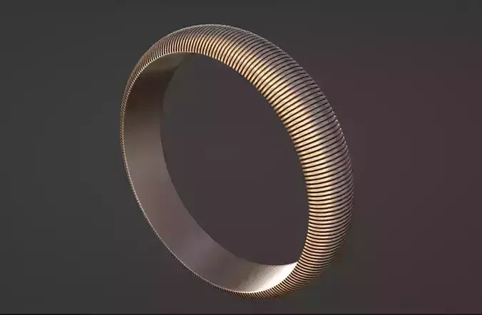 flute texture ring band us size 7 3D print model