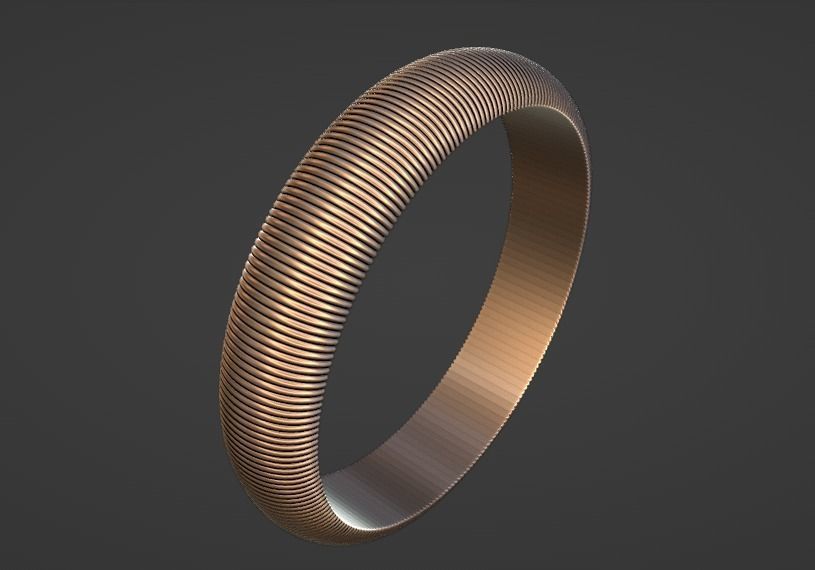 flute texture ring band us size 7 3D print model_1
