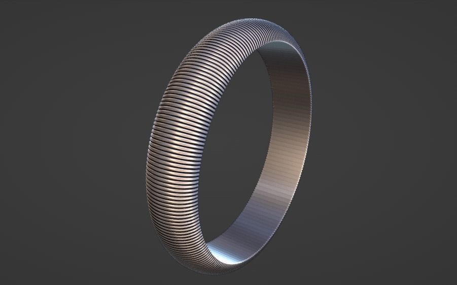 flute texture ring band us size 7 3D print model_4