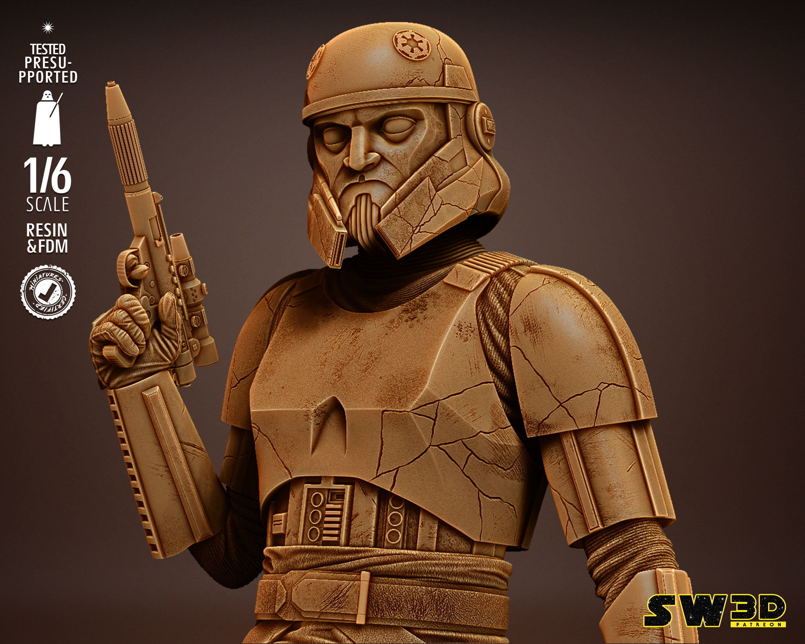 STAR WARS Captain Enoch Sculpture Tested for 3D printing 3D print model_25