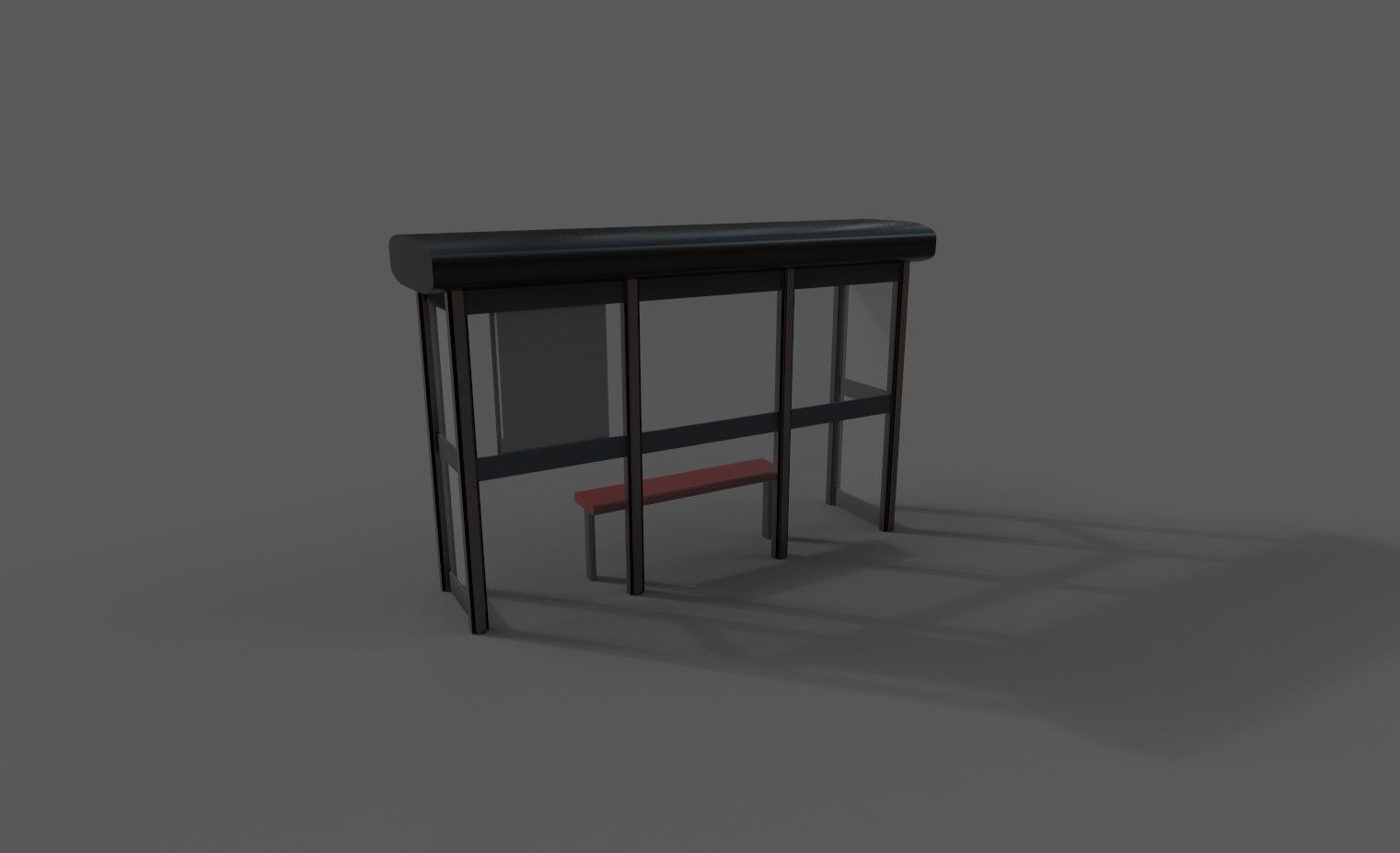 Bus stop Low-poly 3D model_32