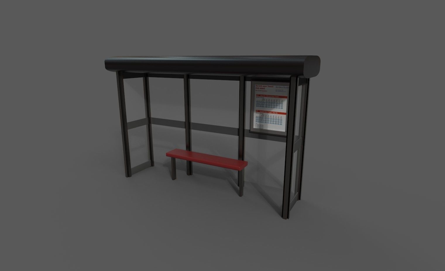 Bus stop Low-poly 3D model_22