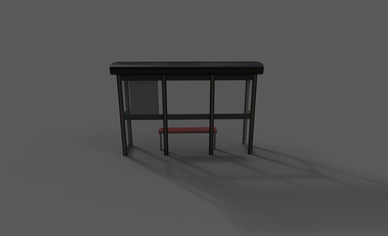 Bus stop Low-poly 3D model_4