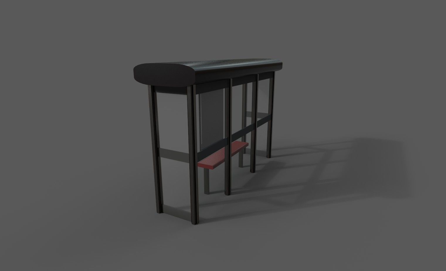 Bus stop Low-poly 3D model_29