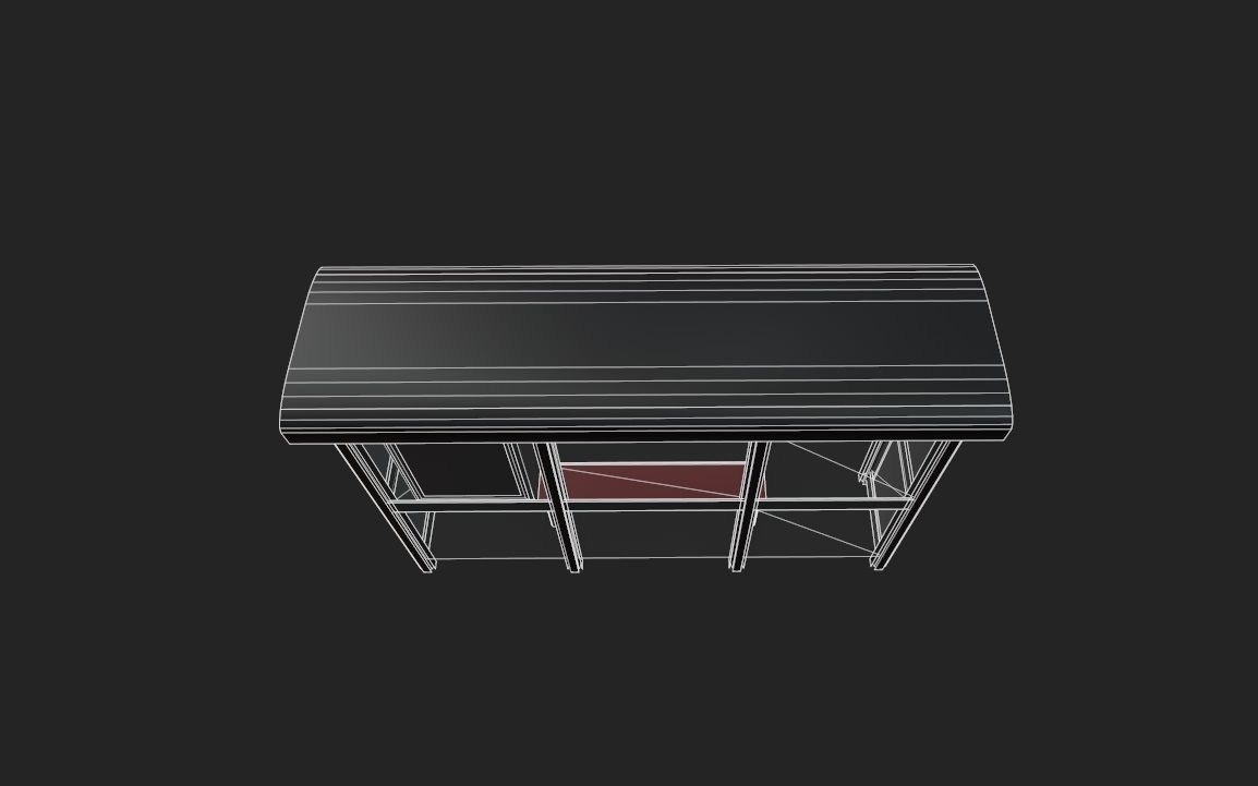 Bus stop Low-poly 3D model_12