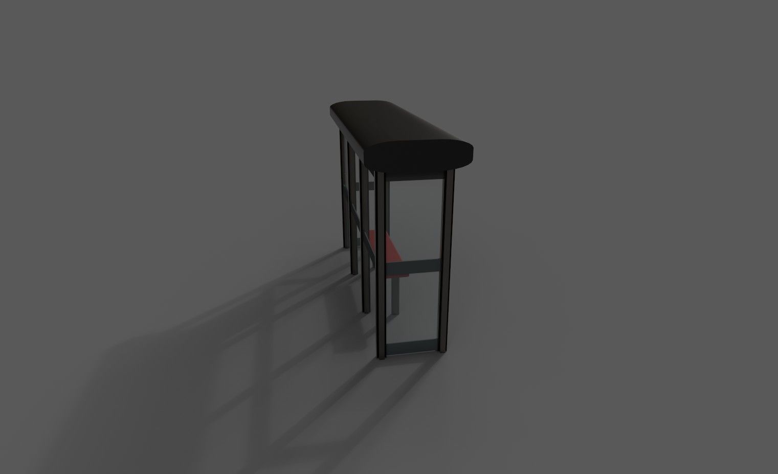 Bus stop Low-poly 3D model_8