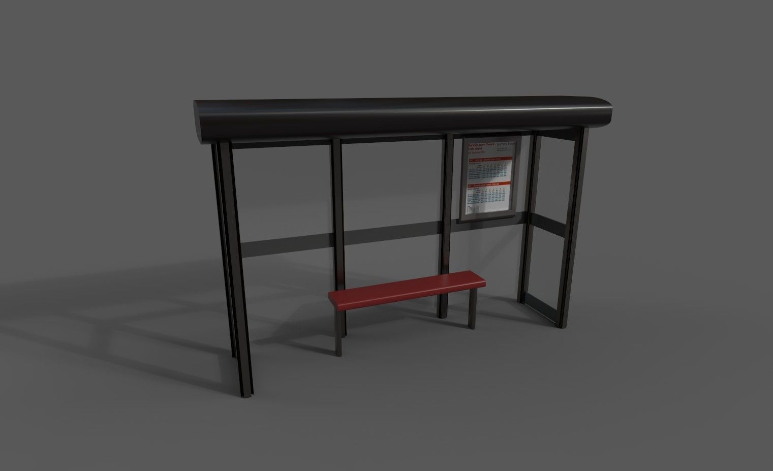 Bus stop Low-poly 3D model_18