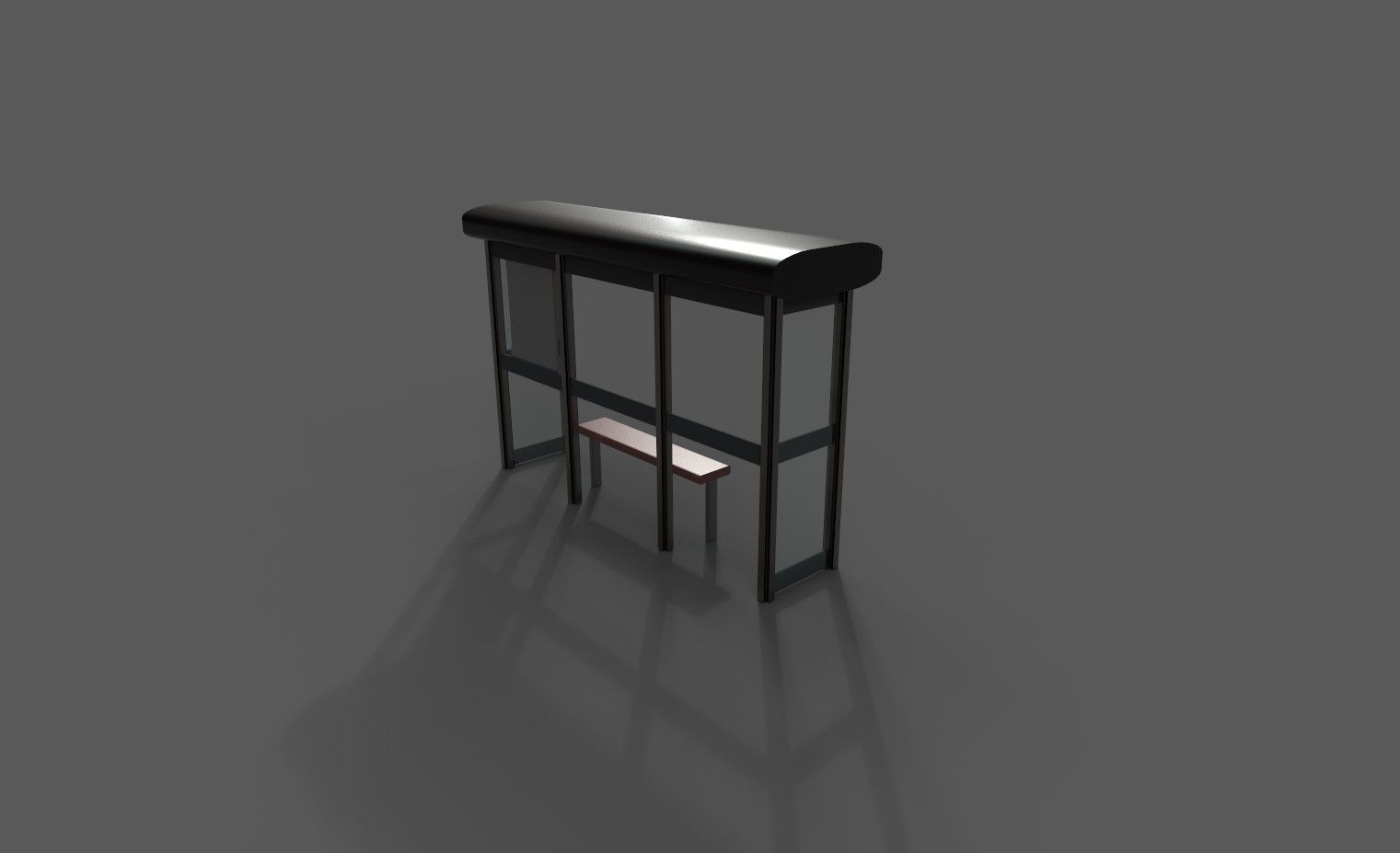 Bus stop Low-poly 3D model_6