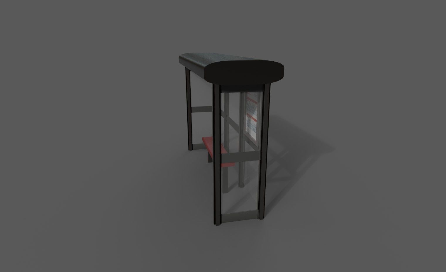 Bus stop Low-poly 3D model_26