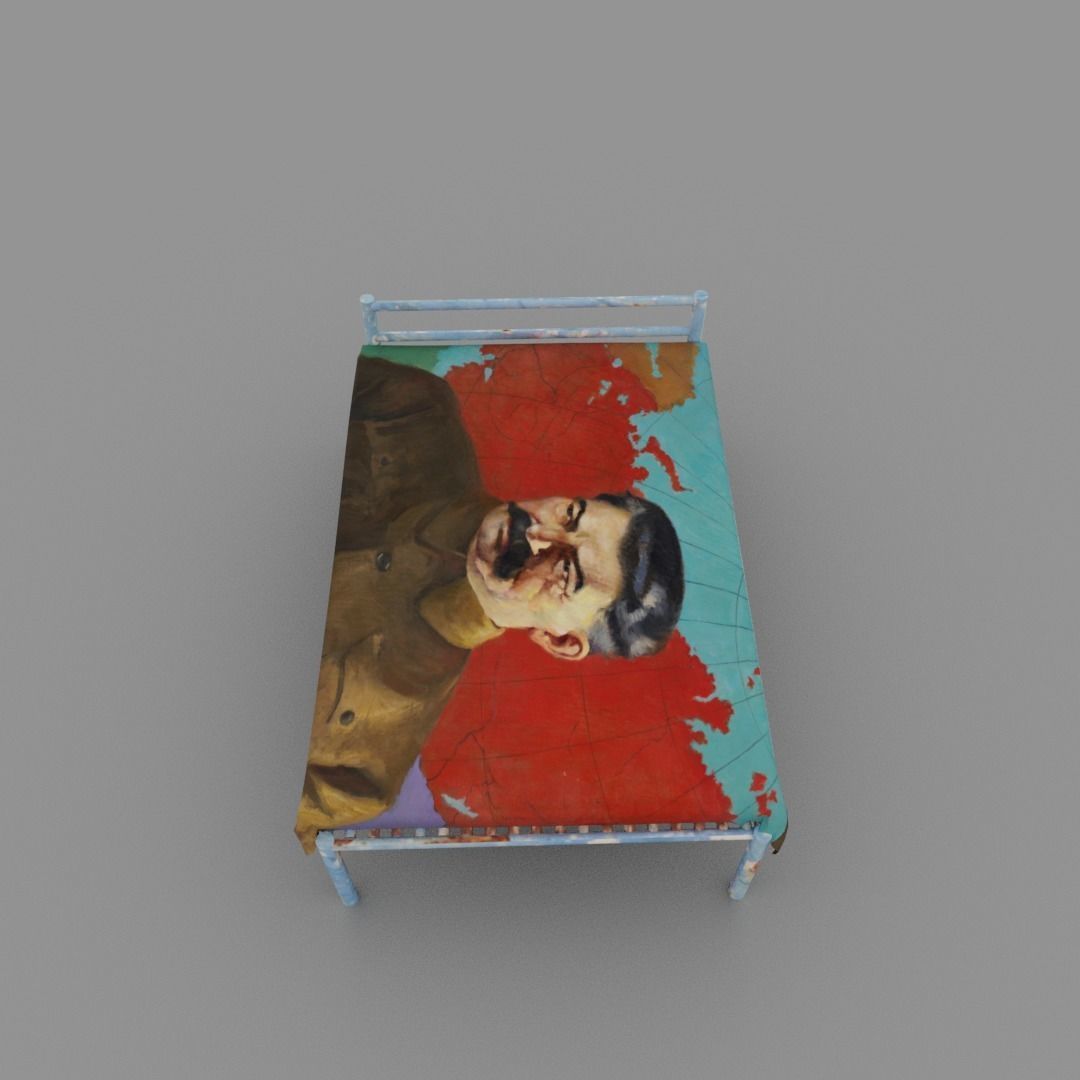 Joseph Stalin bed Low-poly 3D model_12