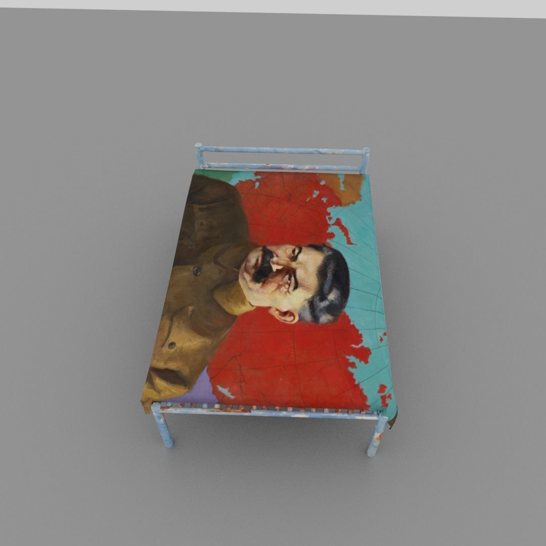 Joseph Stalin bed Low-poly 3D model_5