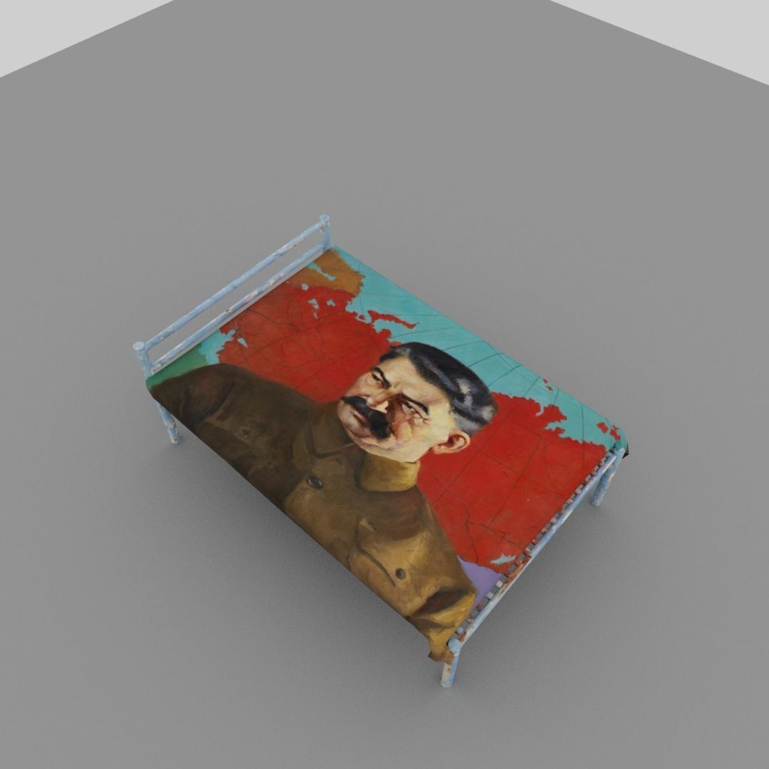 Joseph Stalin bed Low-poly 3D model_9