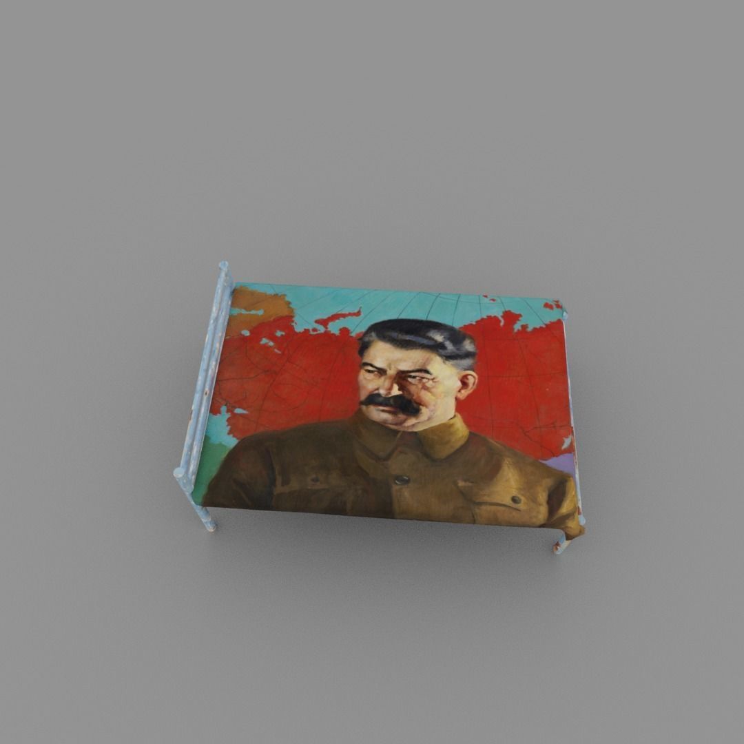 Joseph Stalin bed Low-poly 3D model_11