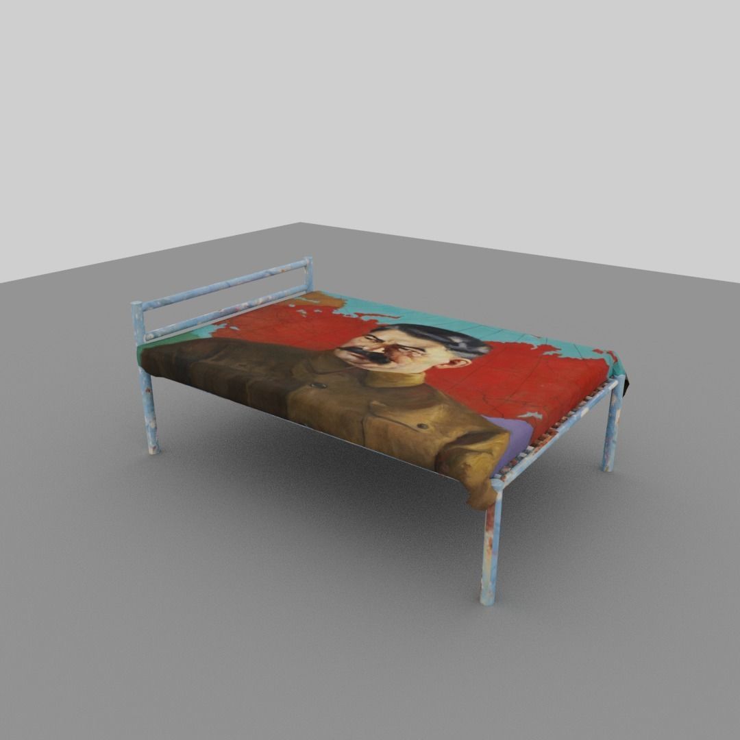 Joseph Stalin bed Low-poly 3D model_2
