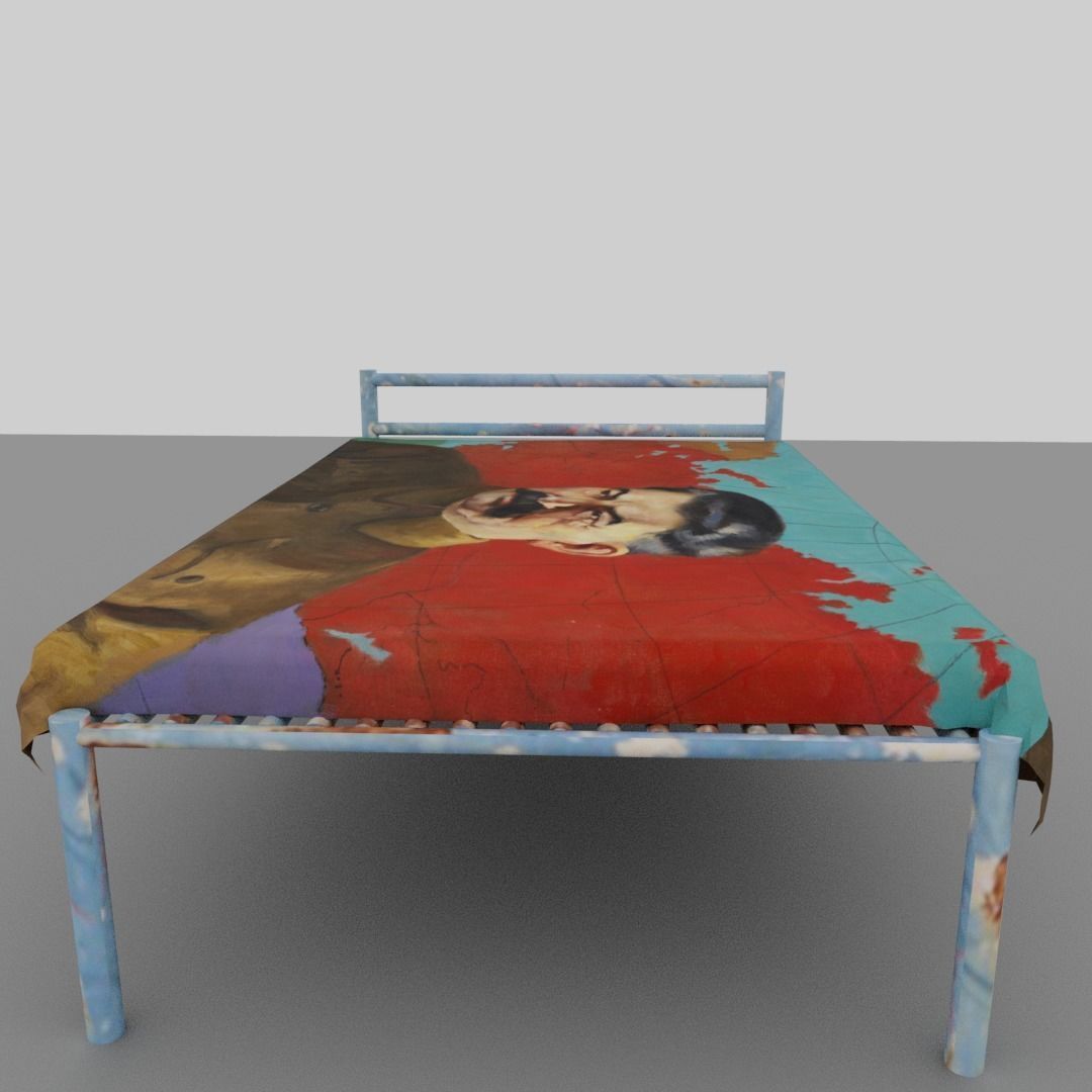 Joseph Stalin bed Low-poly 3D model_4