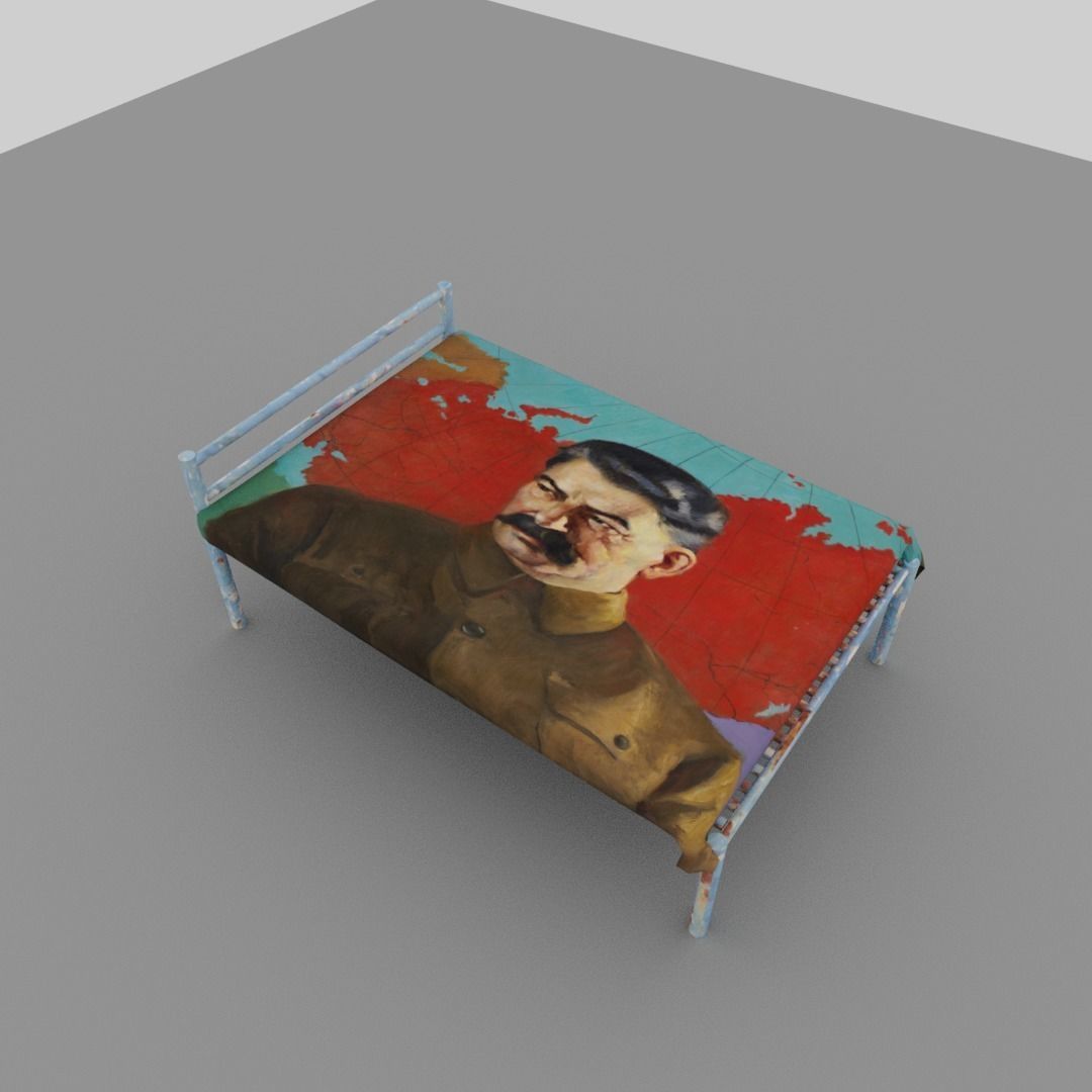 Joseph Stalin bed Low-poly 3D model_1