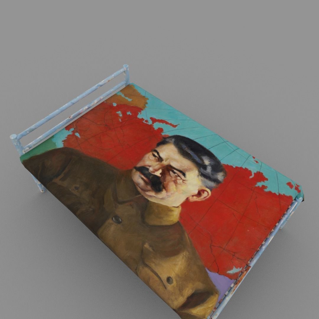 Joseph Stalin bed Low-poly 3D model_10