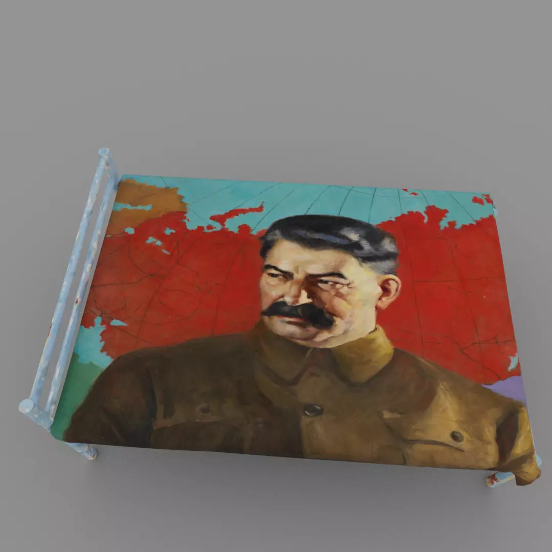 Joseph Stalin bed Low-poly 3D model_0
